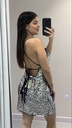 VESTIDO CORTO DE LENTEJUELAS ESPALDA TRENZADO