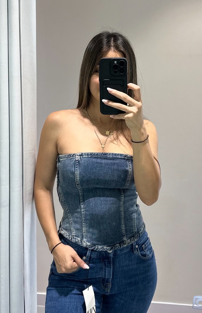 TOP DENIM TRF STRAPPLE