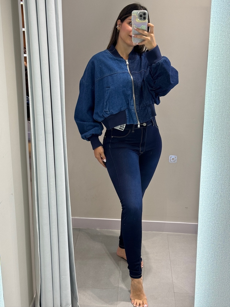 BOMBER DENIM CONTRASTE