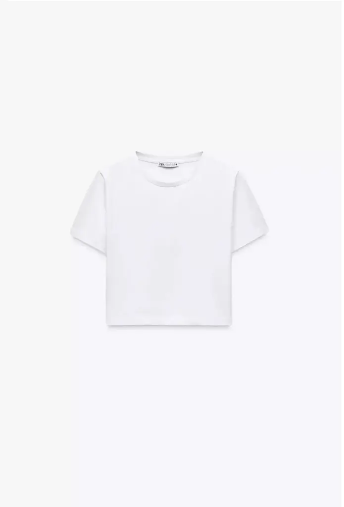 CAMISETA ELASTICA CROPPED BLANCA
