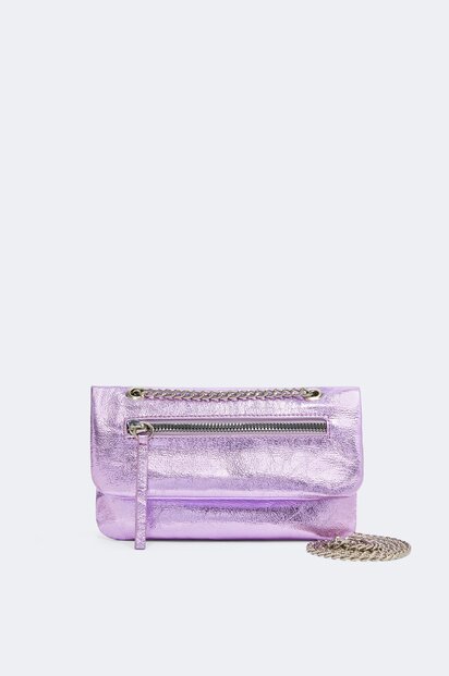 BOLSO METALIZADO CADENA MORADO 