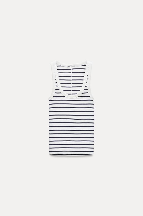 CAMISETA RIB TIRANTES AZUL 