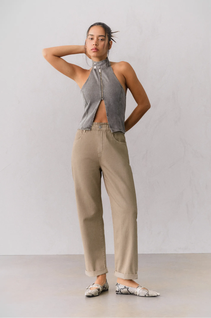 PANTALON PAPERBAG RECTO