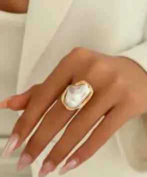 ANILLO BORROCO PERLA BLANCO 