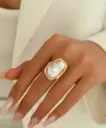 ANILLO BORROCO PERLA BLANCO 