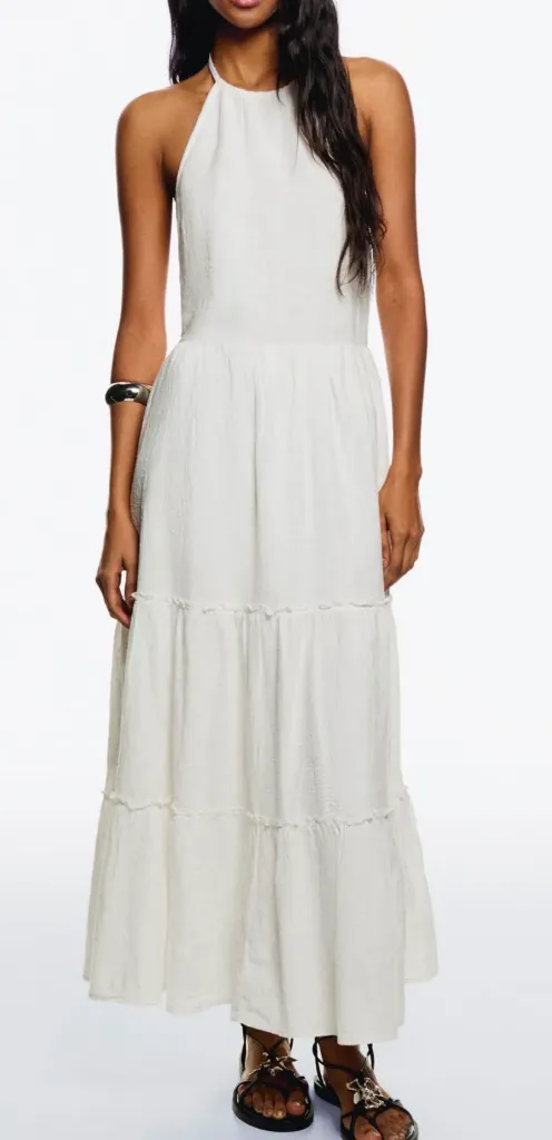 VESTIDO MIDI CUELLO HALTER (M)