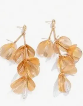 PENDIENTES LARGOS PETALOS 