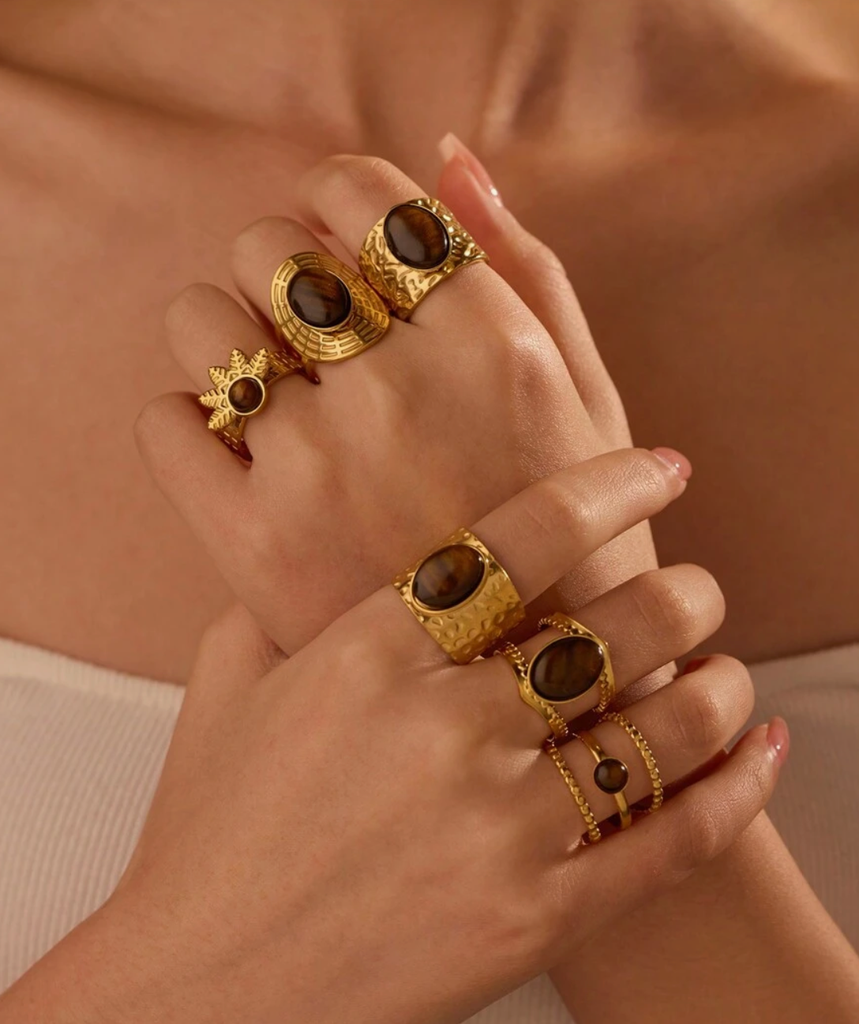 ANILLOS PIEDRAS MARRONES