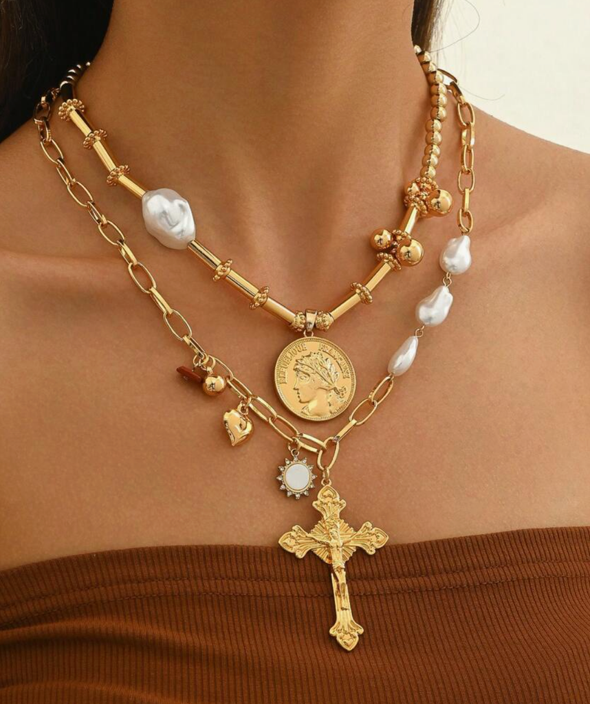 COLLAR TRES CAPAS CRUZ