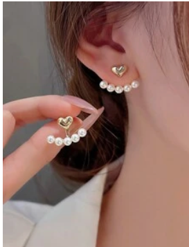 PENDIENTES CORAZON PERLAS