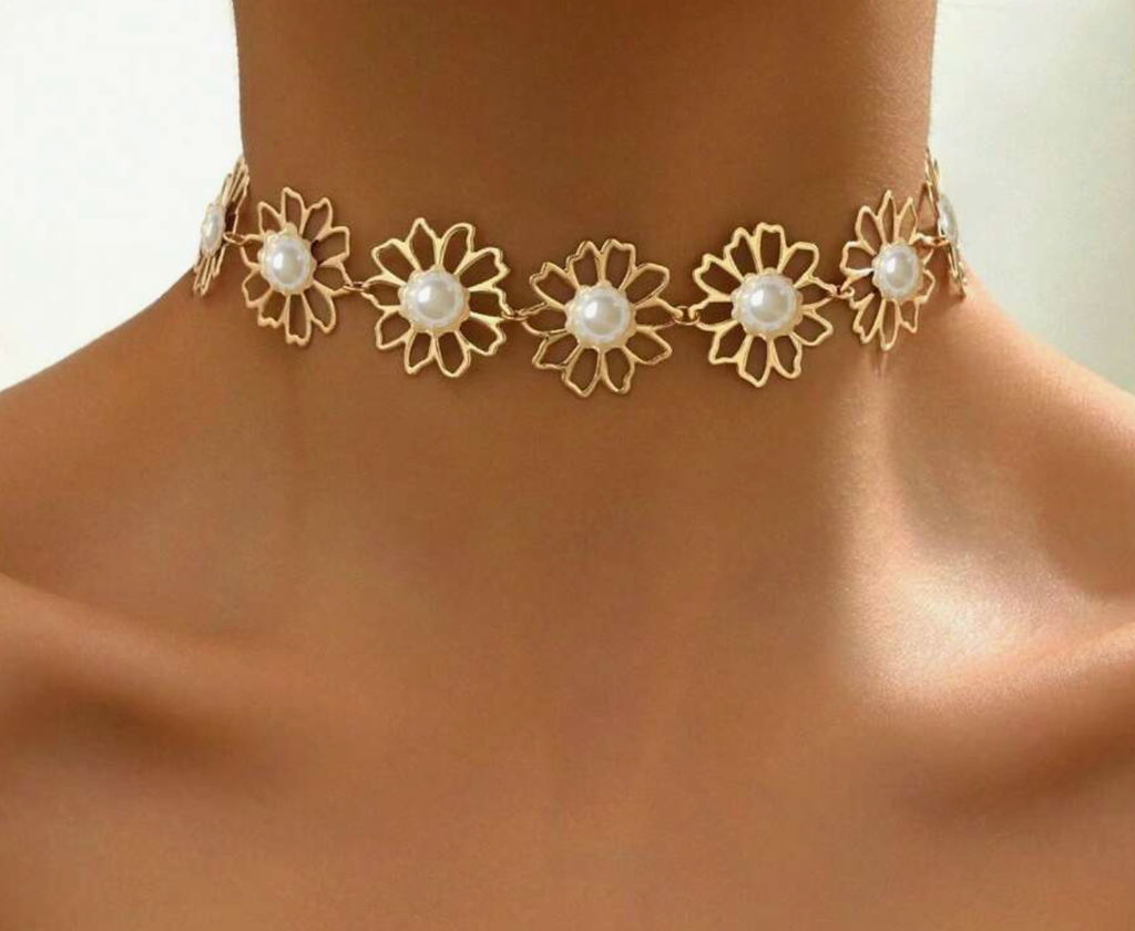 COLLAR FLORAR CON PERLA