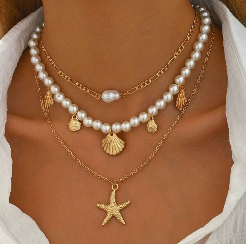 COLLAR DE PERLAS Y CORAL