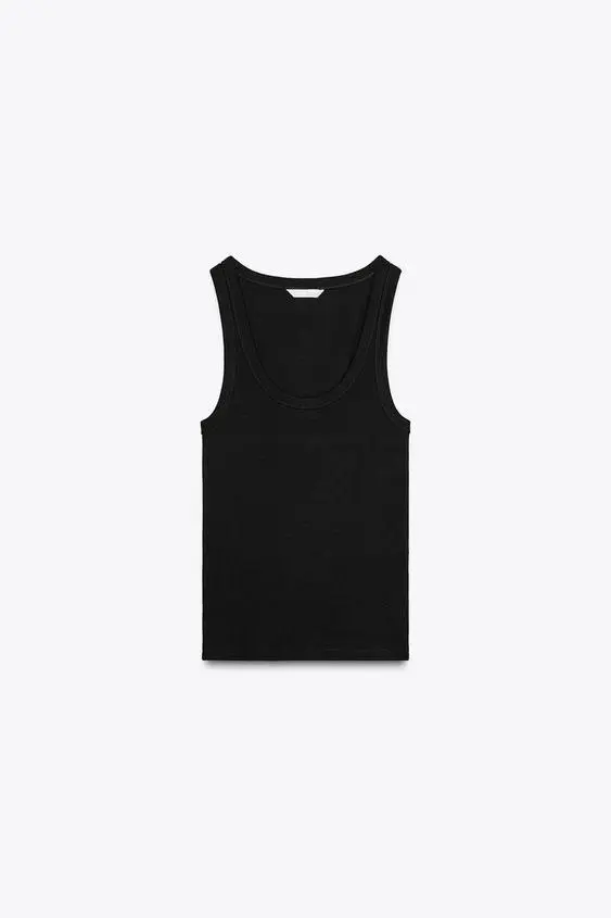 TOP RIB TIRANTE NEGRO