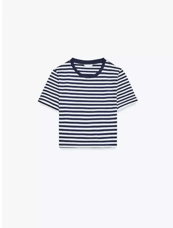 CAMISETA ELASTICA CROPPED RAYAS