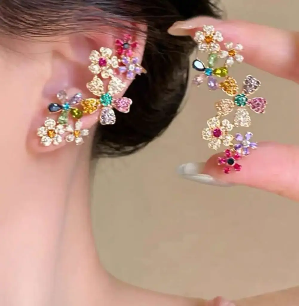 EAR CUFF FLOR MULTICOLOR