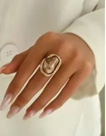 ANILLO BORROCO PERLA MARRON