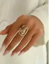 ANILLO BORROCO PERLA MARRON