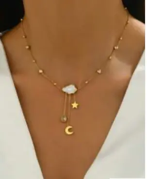 COLLAR NUBE CHAPADO ORO 18K