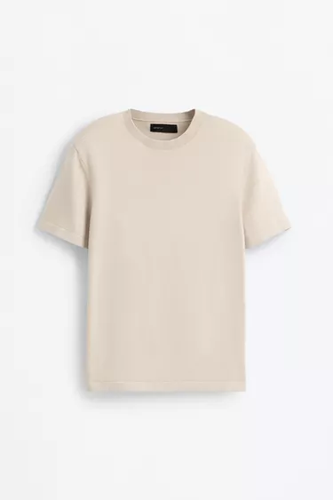 CAMISETA PUNTO BASICA BEIGE (M)