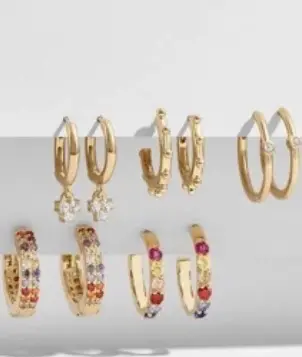 PENDIENTES AROS CON RHINESTONES