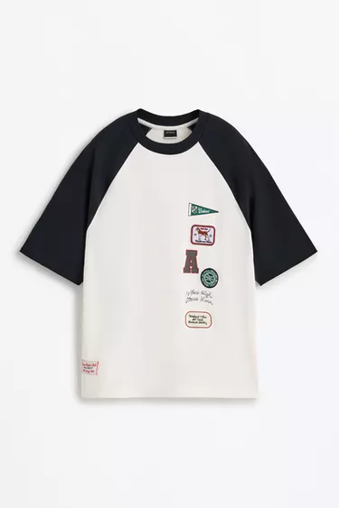 CAMISETA PARCHES MANGA RANGLAN