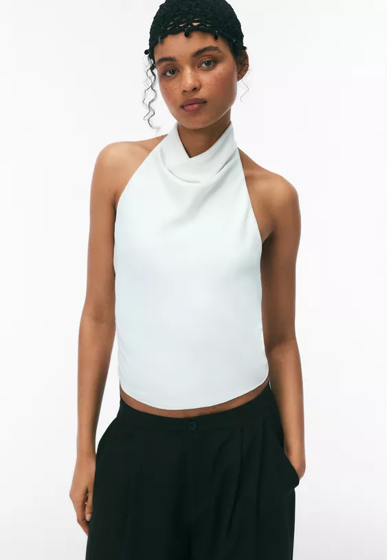 TOP HALTER SATEN