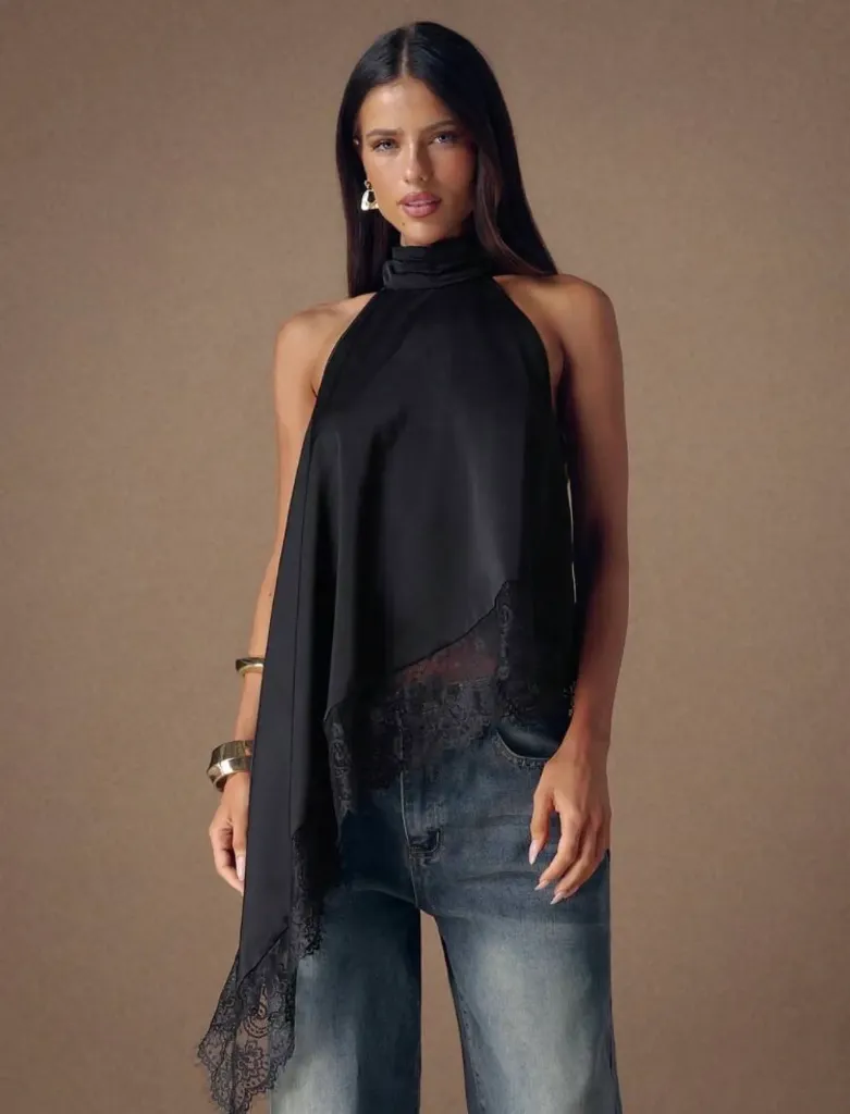 CUELLO HALTER SATINADO N