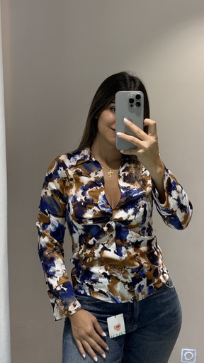CAMISA ESTAMPADA DE SEDA 