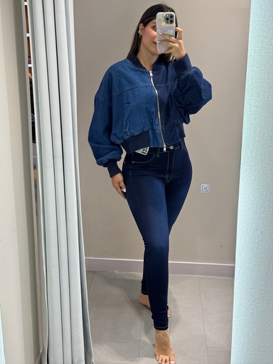 BOMBER DENIM CONTRASTE