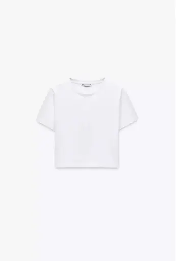 CAMISETA ELASTICA CROPPED BLANCA
