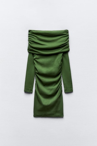 HOMBROS DESCUBIERTOS FRUNCES VERDE