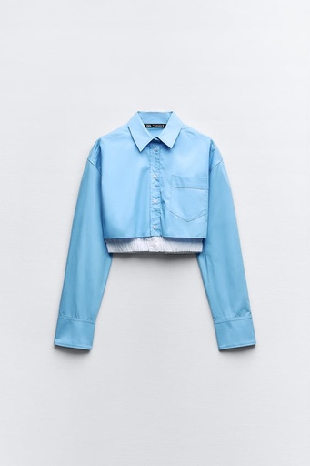 CROP GABARDINA COMBINADA