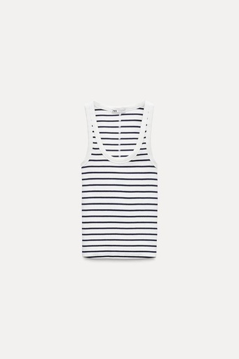 CAMISETA RIB TIRANTES AZUL 