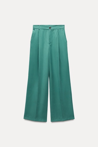 PANTALÓN FLUIDO PINZAS VERDE 