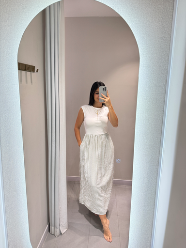 VESTIDO MIDI COMBINADO