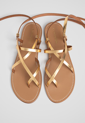 SANDALIAS PLANAS TIRAS PIEL