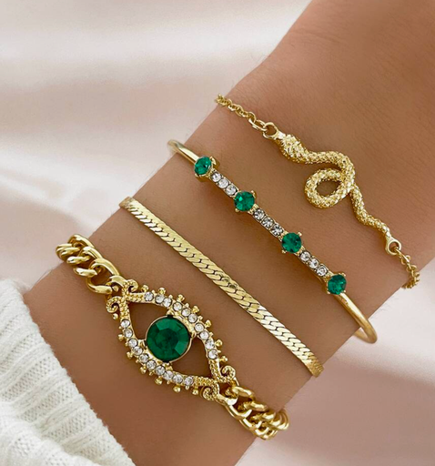 PULSERA VINTAGE SERPIENTE VERDE