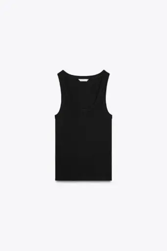 TOP RIB TIRANTE NEGRO