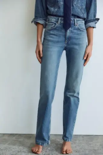 JEANS TRF RECTOS TIRO ALTO